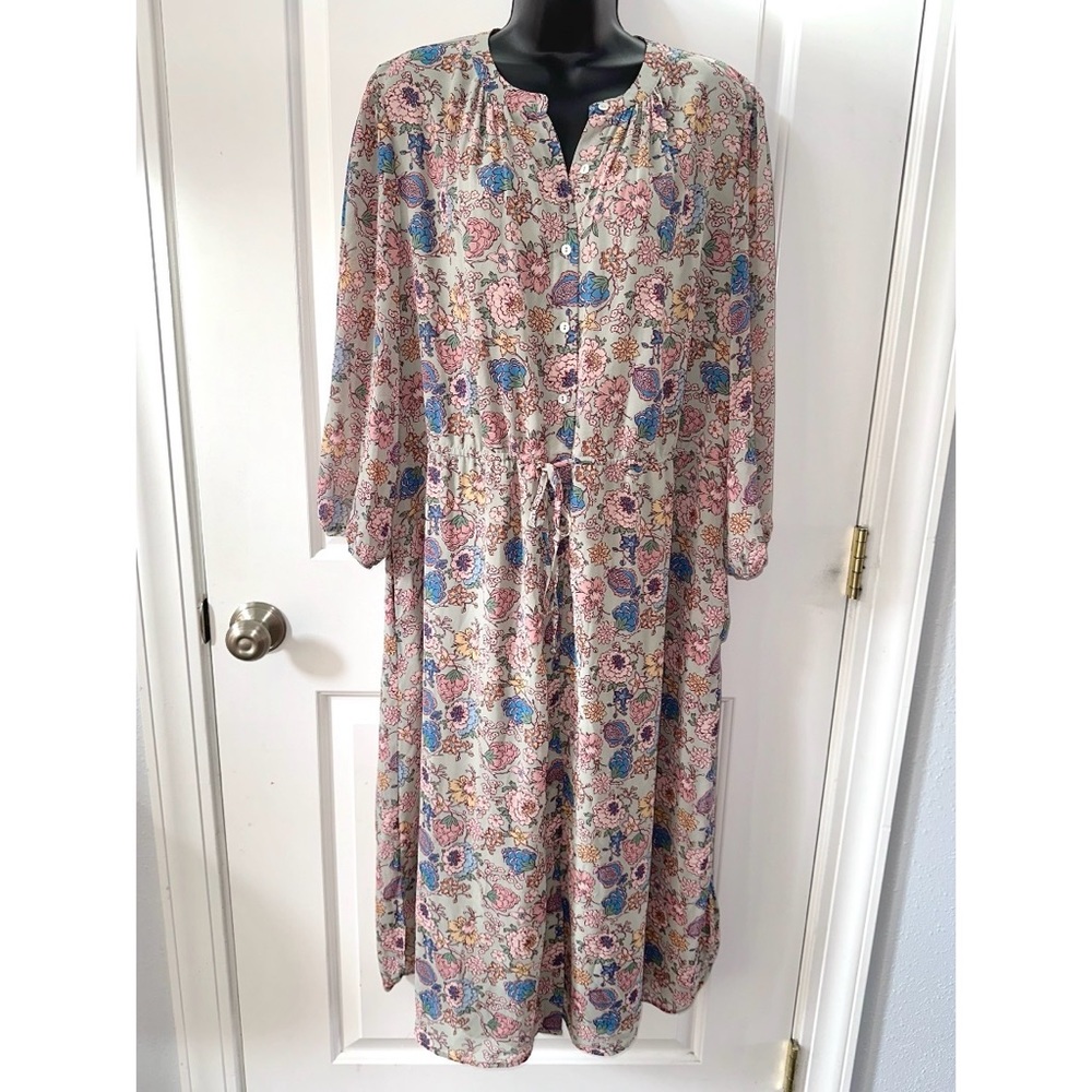 DR2 by Daniel Rainn floral Midi shirt dress